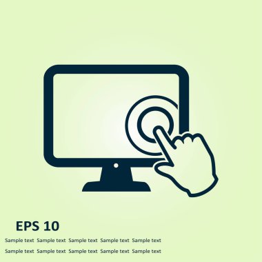 Ekran monitör simgeye dokunun. İşaretçi işaret.