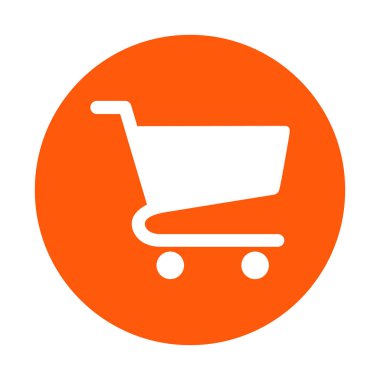 Grafik alışveriş düz simgesi. Bir ürünü Sepete Ekle.