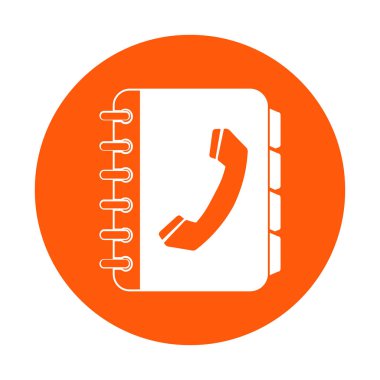 Telefon Rehberi düz simgesi. Düz tasarım stili.