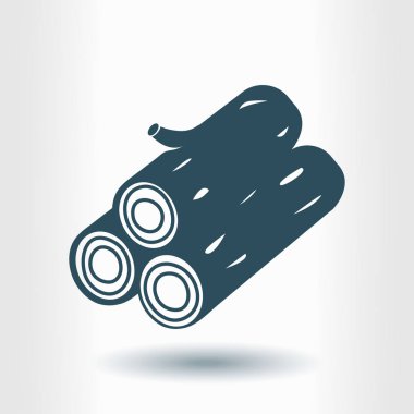 Ahşap simgesi. Tüm oduncu. Yenilenebilir kaynak simgesi.