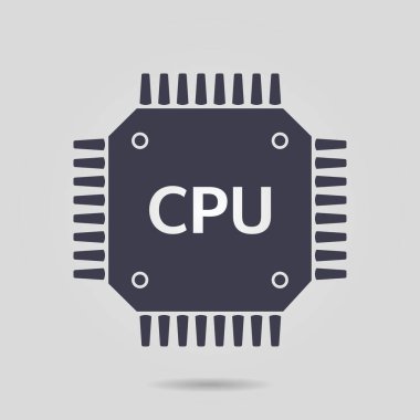 Devre kartı simgesi. Teknoloji düzeni kare simgesi. Düz tasarım stili.