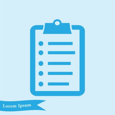 Listesi vektör simgesini denetleyin. Alışveriş listesi simgesi. Düz tasarım stili.