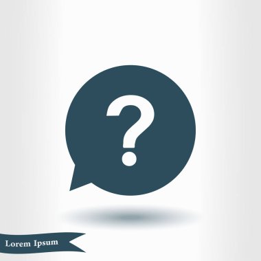 Soru işareti işareti simgesi. Yardım simgesi. SSS işareti. Düz tasarım stili. 