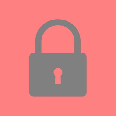 Kilit simgesi. Kullanıcı oturum açma kimlik doğrulama simgesi. Düz tasarım stili. 