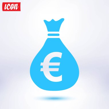 Euro para birimi simgesini EUR'dir. Düz tasarım stili. 