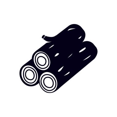 Ahşap simgesi. Tüm oduncu. Yenilenebilir kaynak simgesi.