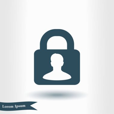 Kullanıcı oturum açma kimlik doğrulama simgesi. Düz tasarım stili.