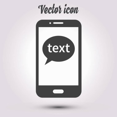 Mobil sohbet simgesi. Cep telefonu Web sohbet ve iletişim temsil eden.