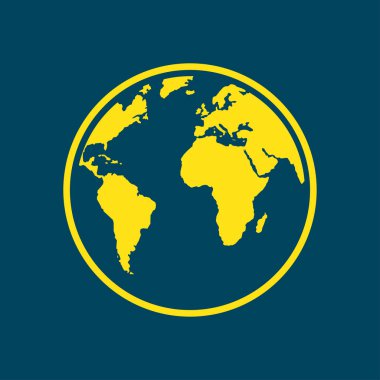 Küre simgesi. Dünya gezegeninde seyahat. Dünya çapında seyahat.