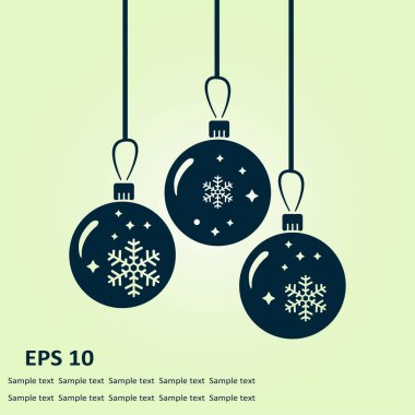 Noel topları simgesi. Yılbaşı Dekorasyonu. Tüm Noel ve yeni yıl kutlamak için.