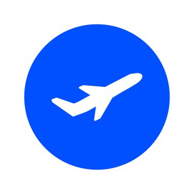 Uçak uçuş biletleri hava sinek seyahat kalkış siluet öğesi. Uçak sembolü. Seyahat etmek simge. Düz tasarım. 