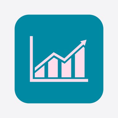 Infographic. Grafik simgesini. Büyüyen grafik erkek. Düz tasarım stili.