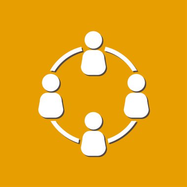 İletişim konsepti. Sosyal ağ tek simgesi. Küresel teknoloji İş dünyasındaki sosyal bağlantılar ağı.