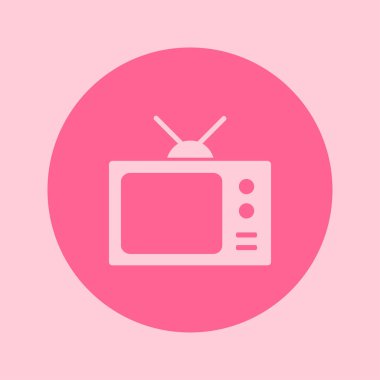 TV simgesi. Düz tasarım stili. Simge kitle iletişim araçları.  