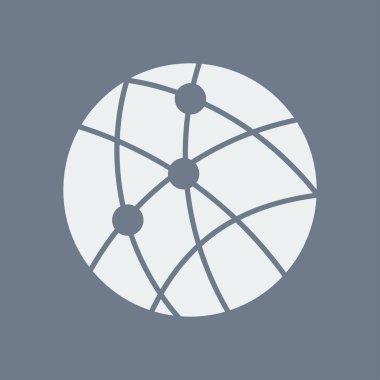 Küresel teknoloji veya sosyal ağ simge işareti simgesi.