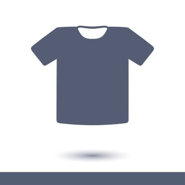 T-shirt işareti simgesi. Giysi sembolü. Düz tasarım stili.