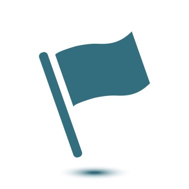 Bayrak simgesi. Yer belirleyici sembol. Düz tasarım biçimi.