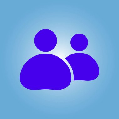 İnsanlar ya da sosyal işareti simgesi. Lider ve onun takipçisi.