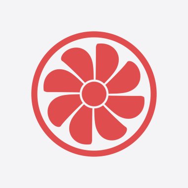 Egzoz fan simge. Vantilatör sembolü. Düz tasarım stili.