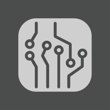 Devre kartı simgesi. Teknoloji şeması soyut vektör sembolü. 