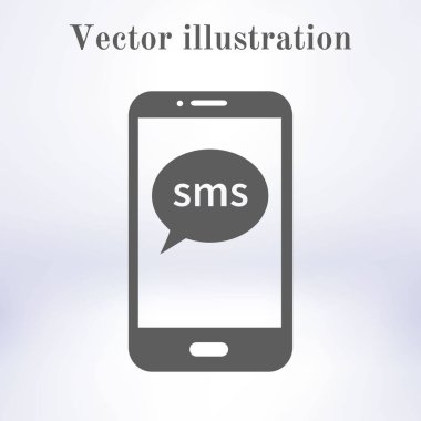 Akıllı telefon e-posta veya sms simgesi. Mobil posta işareti simgesi.