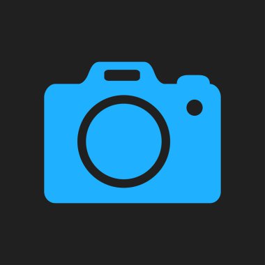 Fotoğraf kamera simgesi. DSLR kamera işareti simgesi. Dijital fotoğraf makinesi. Düz tasarım stili. 