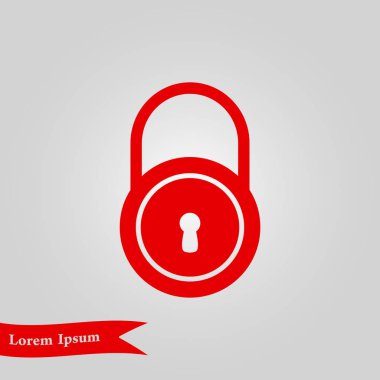 Kilit simgesi. Düz tasarım stili. Kullanıcı erişimi.