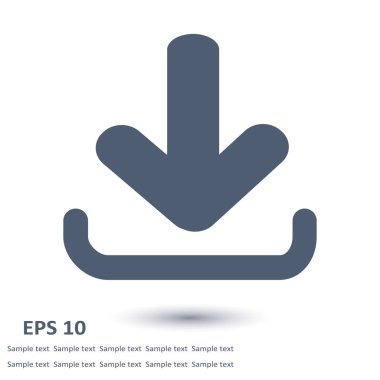 Simgesini indirin. Düğme yükleyin. Düz tasarım stili.