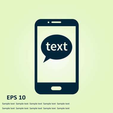 Mobil sohbet simgesi. Cep telefonu Web sohbet ve iletişim temsil eden.