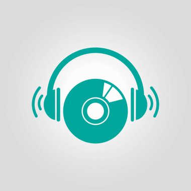 CD veya Dvd simgesini. Kompakt disk erkek. Düz tasarım stili.