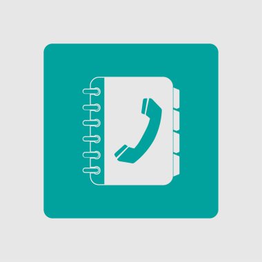 Telefon Rehberi düz simgesi. Düz tasarım stili.