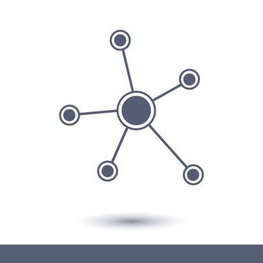 Sosyal ağ tek simge. Küresel teknoloji. İş sosyal bağlantıları ağ.