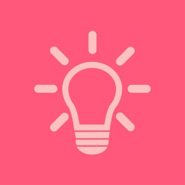 Işık lamba işareti simgesi. Fikir sembolü. Yaratıcı düşünme ve iş fikri.