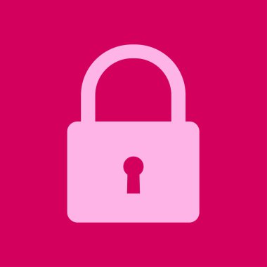 Kilit simgesi. Kullanıcı oturum açma kimlik doğrulama simgesi. Düz tasarım stili. 