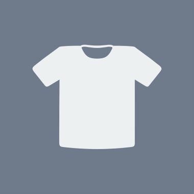 T-shirt işareti simgesi. Giysi sembolü. Düz tasarım stili.