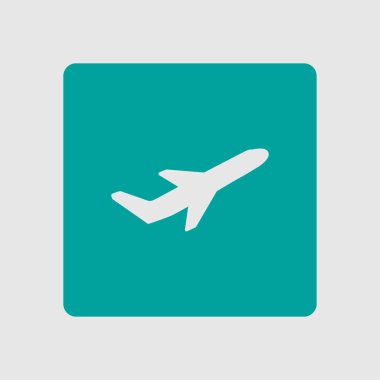 Uçak uçuş biletleri hava sinek seyahat kalkış siluet öğesi. Uçak sembolü. Seyahat etmek simge. Düz tasarım. 