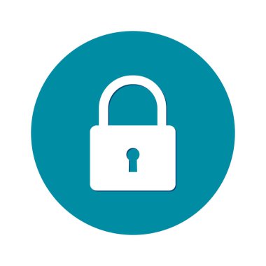 Kilit simgesi. Kullanıcı oturum açma kimlik doğrulama simgesi. Düz tasarım stili. 