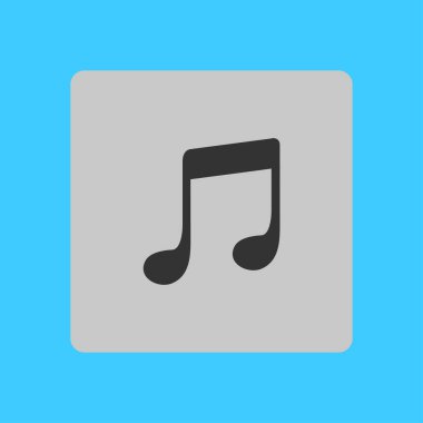 Müzik Not simgesi. Karakter dinleme şarkı. Düz tasarım stili.