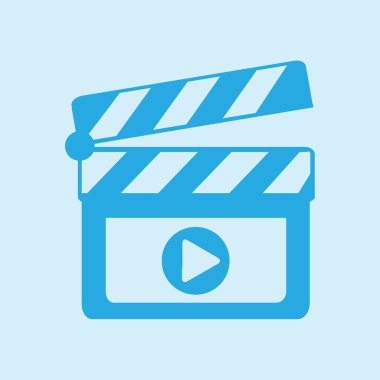 Film yapımcısı clapper kurulu simgesi. Düz tasarım stili.