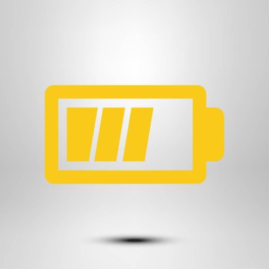 Pil şarj simge vektör. Düz tasarım stili.