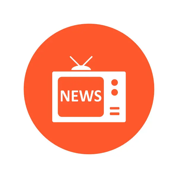 Periodista Noticias Televisión Estilo Diseño Plano Símbolo Medios — Vector de stock