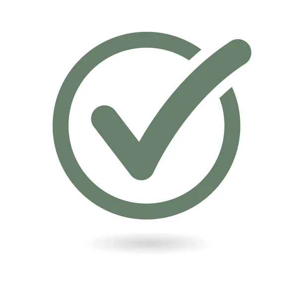 Lista Verificación Icono Botón Marca Verificación Signo Redondo — Vector de stock