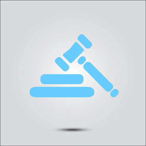 Auction Hammer Pictogram Law Judge Gavel Icon Flat Design Style — Stock Vector