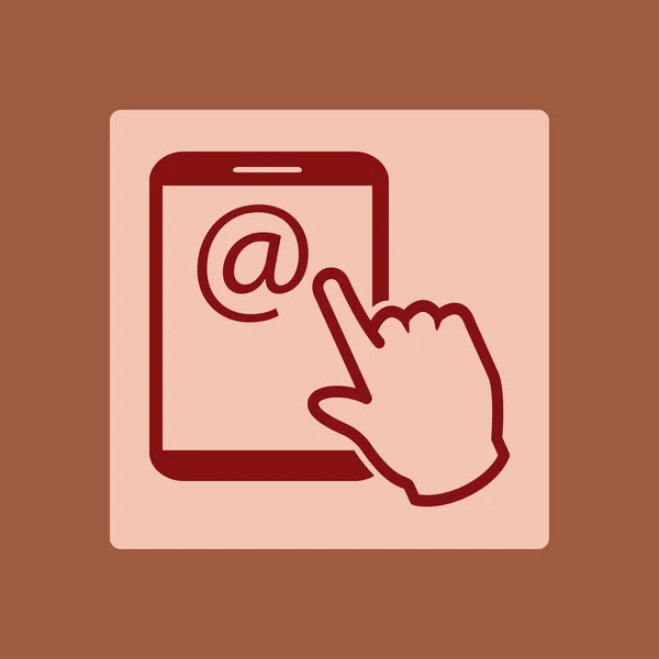 Сенсорный Экран Планшетного Компьютера Значок Символ Указателя Руки Почта Экране — стоковый вектор