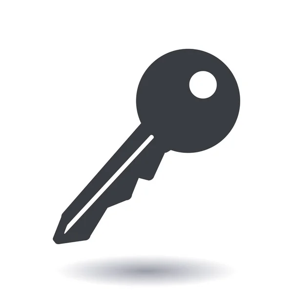钥匙图标 锁形符号 安全标志 平面设计风格 — 图库矢量图片