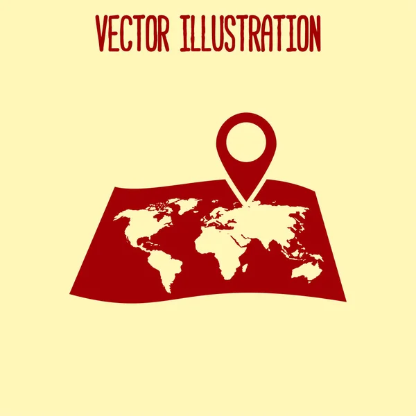 Ícone Simples Mapa Pino Ilustração Vetorial — Vetor de Stock