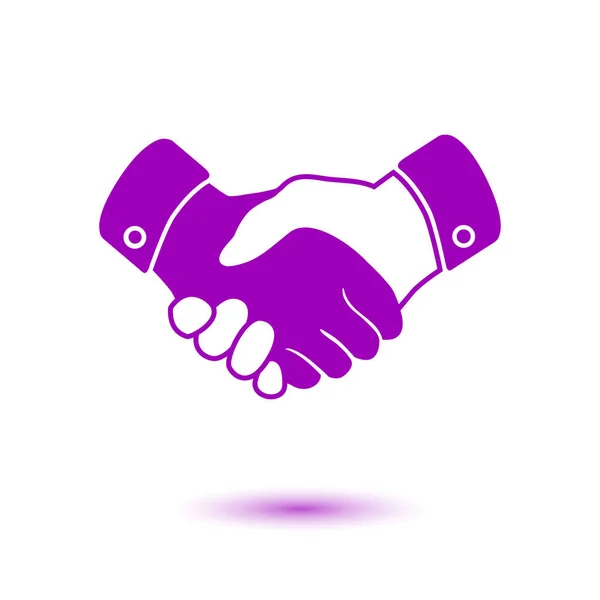 Handshake Sign Icon Successful Business Symbol Flat Design Style — Stock Vector