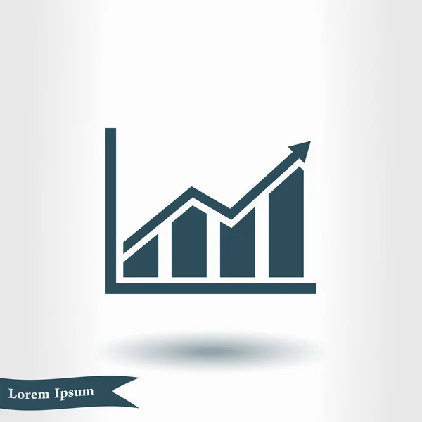 Infografik Diagrammsymbol Wachsende Graphik Simbol Flacher Designstil — Stockvektor