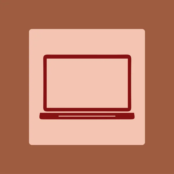 笔记本电脑的简单图标 矢量插图 — 图库矢量图片