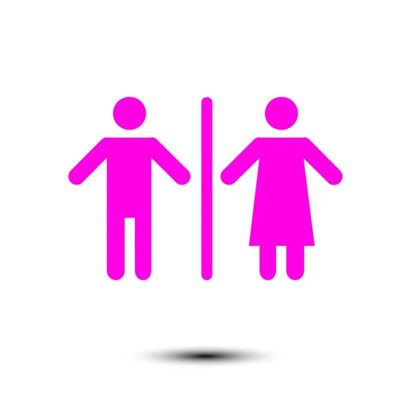 Skylt Ikonen Manliga Och Kvinnliga Toalett Platt Design — Stock vektor